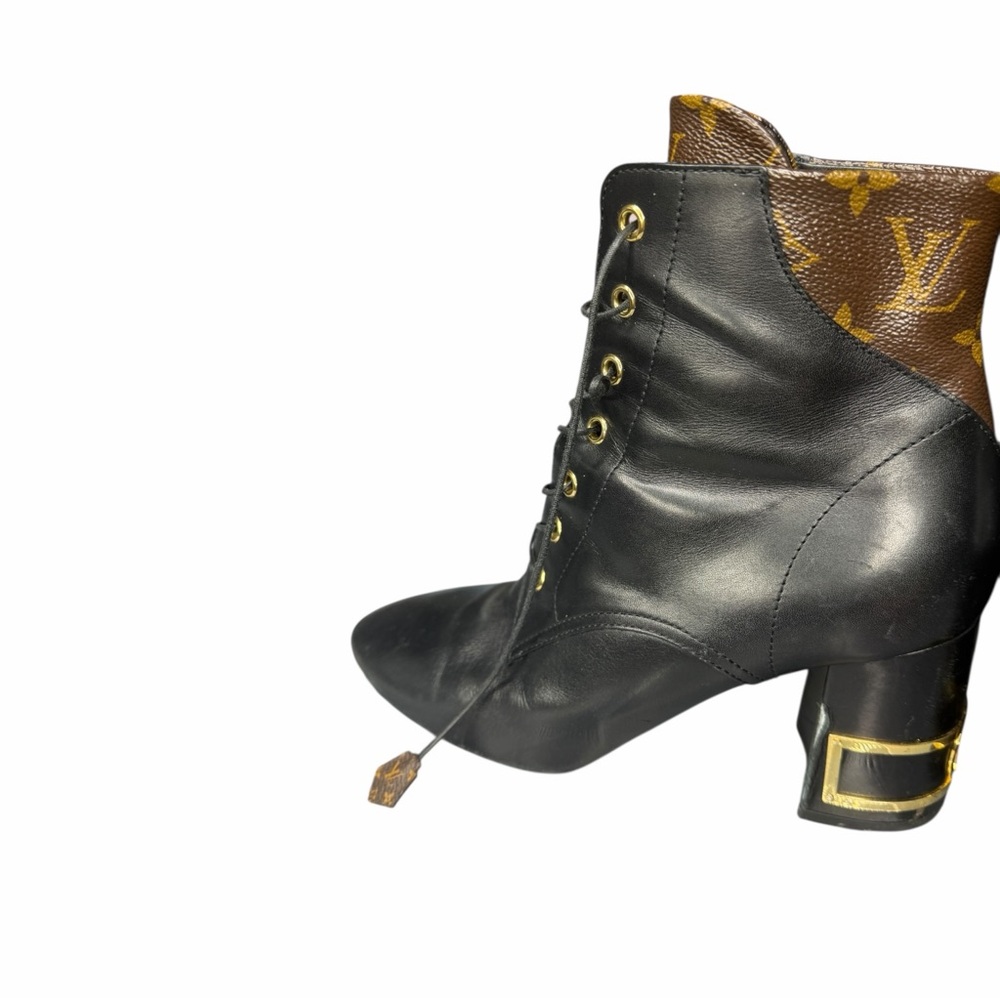 Louis Vuitton Black and Brown Lace-Up Boots MAO250 size 39 - Picture 2 of 15